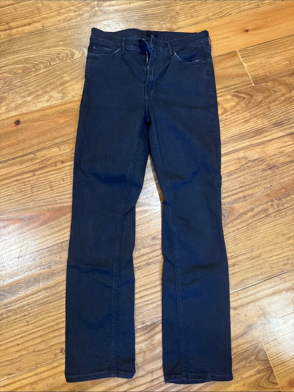 MOTHER Straight-Leg Jeans in Black